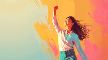 Confident Woman Standing Pose. Generative AI.