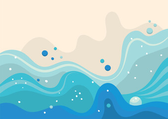 abstract blue sea wave background with sand 