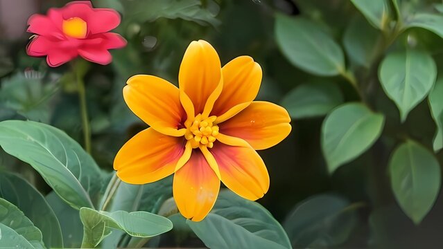 orange and flower