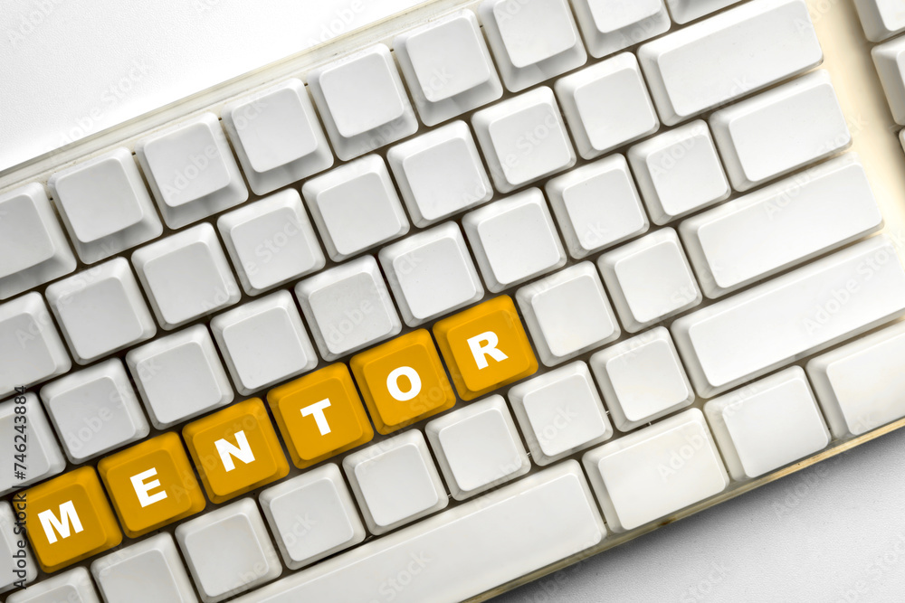 Poster keyboard button with 'mentor' text
