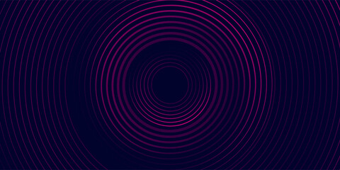 Dark abstract background with glowing circles. Swirl circular lines element. Shiny lines. Futuristic technology concept. Suit for banner, brochure, presentation, corporate, cover, poster, website