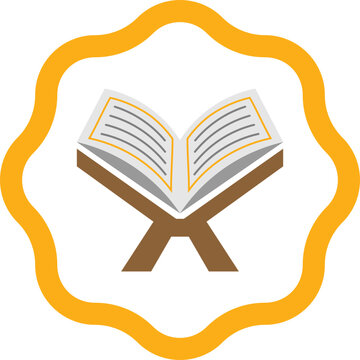 Quran Holy Book Flat Icon Illustration