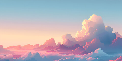 Silhouette Pastel Sky Background, Dreamy Sky Background, Pastel Sky Wallpaper, Fantasy Sky clouds