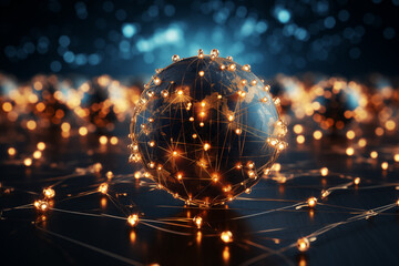 Global network and internet communication concept. 3d rendering toned image - obrazy, fototapety, plakaty