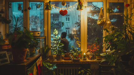 A feeling of renewal and optimism as people clean their homes and display auious decorations to welcome in the new year. - obrazy, fototapety, plakaty
