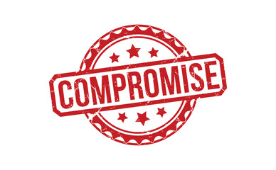Compromise stamp red rubber stamp on white background. Compromise stamp sign. Compromise stamp.