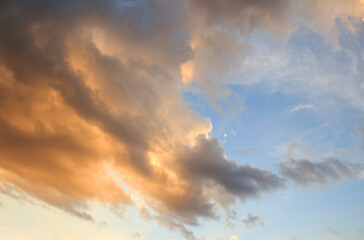 Fototapeta na wymiar Sunset with beautiful blue sky