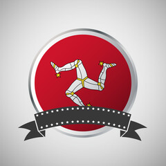 Vector Isle of Man Round Flag Banner Vector Illustration