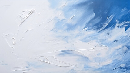 Texture of Vivid Blue and White Oil Paint Swirls Brush Strokes. Abstract Artistic Background Concept