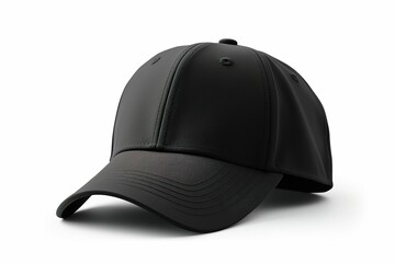 Black baseball cap isolated on white, baseball cap mockup