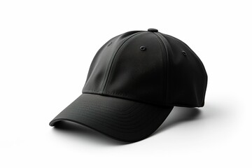 Black baseball cap isolated on white, baseball cap mockup