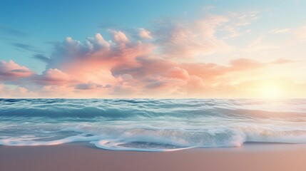 Fototapeta na wymiar Blue waves on golden beach, top view of waves on coastline, summer beach waves background, colorful waves beach wallpaper, summer wallpaper
