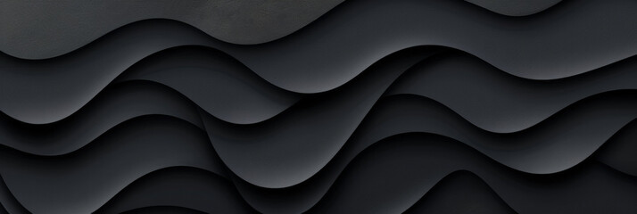 astract black background with waves, black paper art, black abstract background with wavy lines. for nature-themed designs, environmental concepts, or vibrant and modern digital art.black paper cut - obrazy, fototapety, plakaty