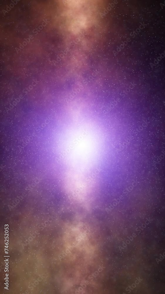 Poster seamless loop dark universe with stars background. concept science vertical animation.
