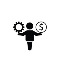 man with time with money icon, vector best flat icon.