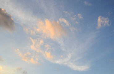 Naklejka na ściany i meble Blue sky with white cloud background for any design