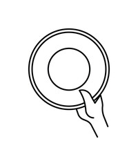 hand holding plate icon, vector best line icon.