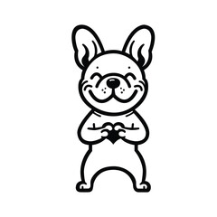 Joyful French Bulldog Heart Gesture illustration vector
