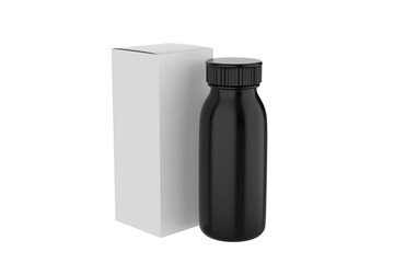 Matte Plastic Bottle Mockup Isolated On White Background. 3d illustration