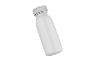 Matte Plastic Bottle Mockup Isolated On White Background. 3d illustration