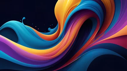 Fotobehang Abstract color flow liquid wave background © artmozai
