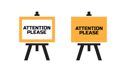 attention please sign on white background	