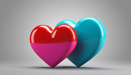 3D Illustration of Abstract Love Symbol in Vibrant Colors
