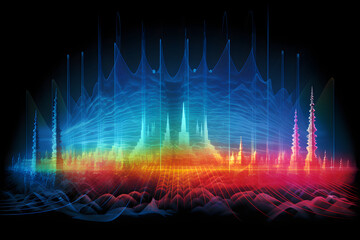 Dynamic Representation of High Frequency Waves and Transmission Technology - obrazy, fototapety, plakaty