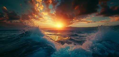 sunset over the sea