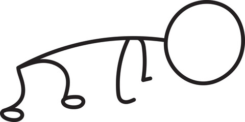 fall stick man figure doodle outline