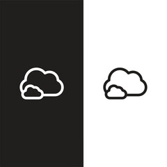 Cloud. Abstract white cloudy set isolated on blue background. Vector illustration