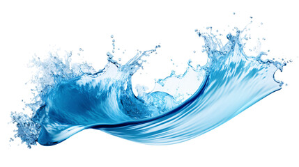 Water splash in wave shape isolated on white background