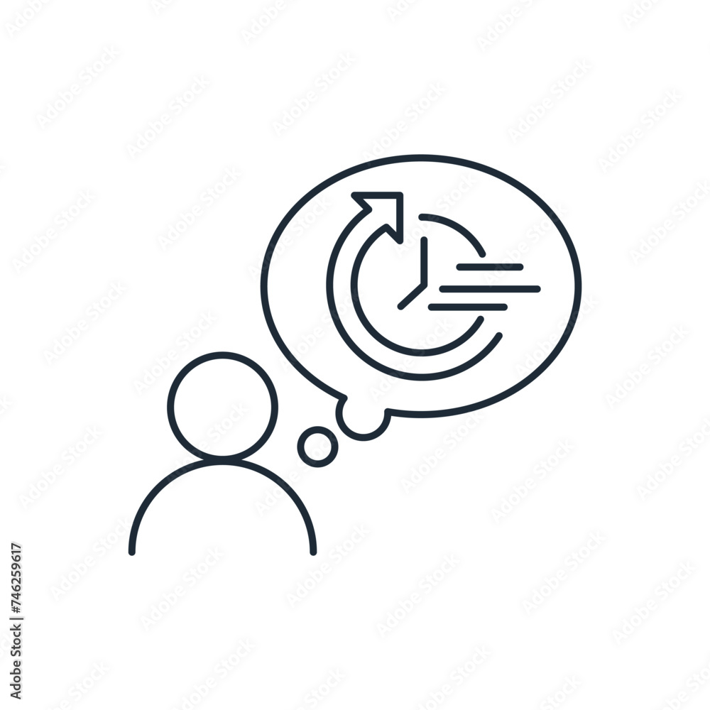 Poster smartness. quick wit. a quick, thoughtful answer, a solution to the problem. vector linear icon isol