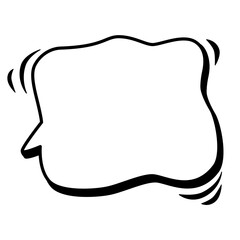 Vector rounded speech bubble for words . Black hand drawn dialogue doodle for design, comics