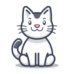 Obraz premium Cat icon, color cat vector color illustration kitty cartoon design, bold outline