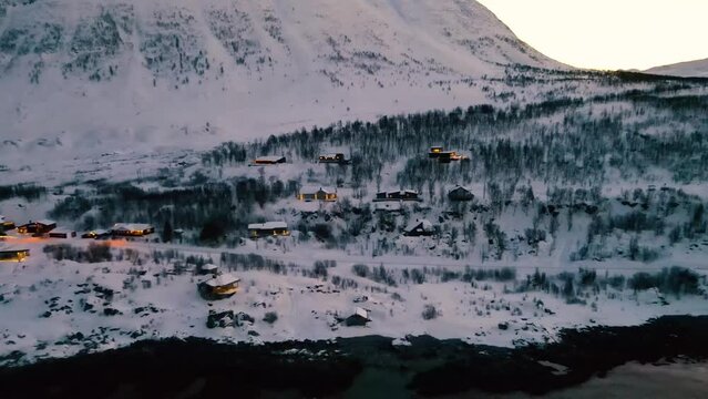 Aerial View Of Beautiful Landscape Of Lyngen Alps, Norway