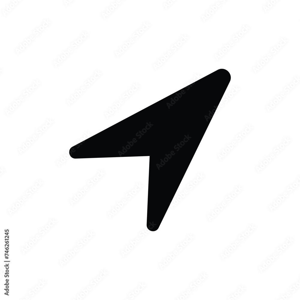 Poster black arrow icon isolated on a white background. black triangle. play button. vector illustration. e