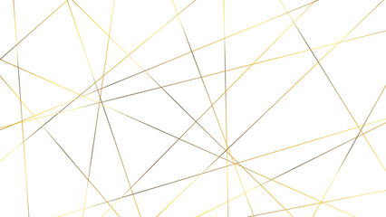 Luxury premium golden random chaotic lines abstract background. Luxury gold geometric lines with many squares and triangles shape background. Vector illustration - obrazy, fototapety, plakaty