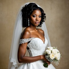 black bride posing
