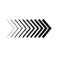 Black Arrow in a row. Arrows Black on White background. Arrows vector icons. Arrow icon. Vector illustration. Eps file 621.