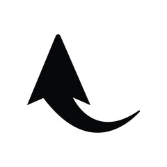 Black arrow icon isolated on white  background. Flat style arrow symbol for website, logo, app, ui and design. Curved arrow icon png. Hand drawn arrow icon. Vector illustration. Eps file 622.
