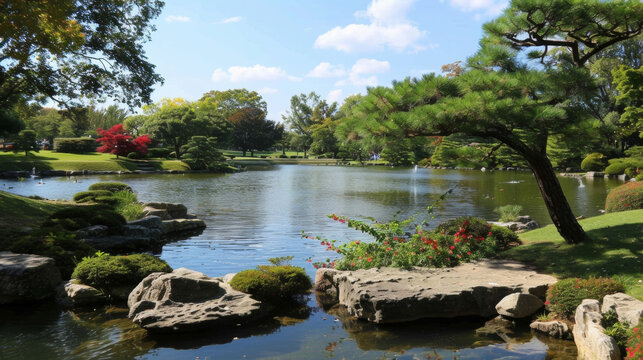 Traditional Japanese gardens with their meticulously maintained landscapes and colorful flowers are in full bloom during Golden Week and make for popular photo spots.