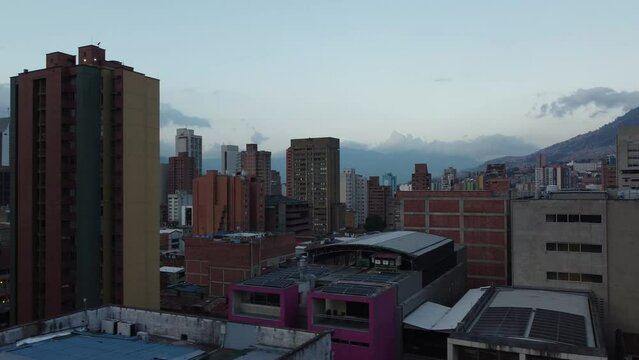 set of buildings in the center of a city in South America