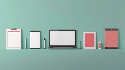 A photo of multiple digital devices, including laptops, tablets, and smartphones, all displaying different stages of filling out online surveys and completing digital form checklists