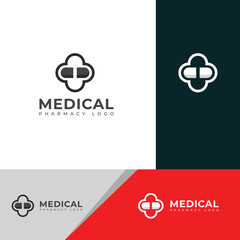 Creative Medical pharmacy logo design vector template.