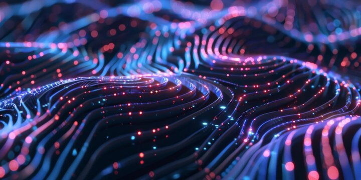AI neural network visualization, data flow and technology merge, futuristic glow