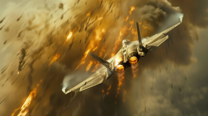 Naklejka premium Fighter jet in the sky.