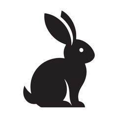 Graceful Hare: Vector Silhouette of Easter Bunny - A Whimsical Symbol of Joy, Renewal, and Springtime Celebration in Elegant Form. Vector easter bunny, Easter bunny silhouette.