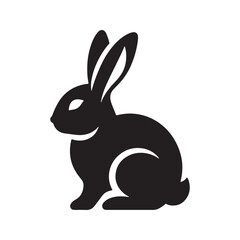 Obraz premium Graceful Hare: Vector Silhouette of Easter Bunny - A Whimsical Symbol of Joy, Renewal, and Springtime Celebration in Elegant Form. Vector easter bunny, Easter bunny silhouette.