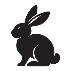 Graceful Hare: Vector Silhouette of Easter Bunny - A Whimsical Symbol of Joy, Renewal, and Springtime Celebration in Elegant Form. Vector easter bunny, Easter bunny silhouette.